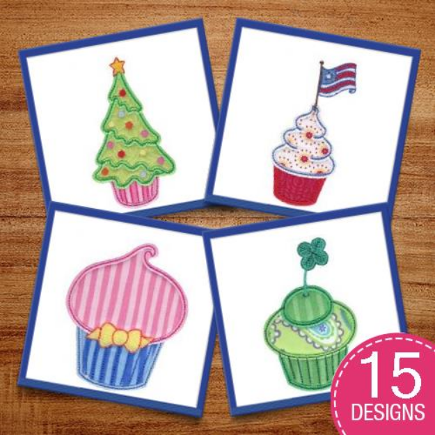 Picture of Simply Cupcakes Too Applique Embroidery Design Pack