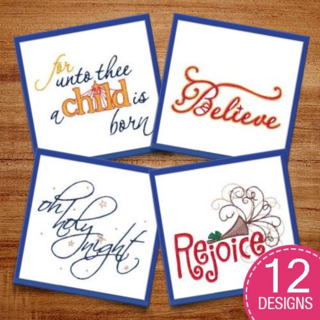 Picture of Christmas Sentiments Three Embroidery Design Pack
