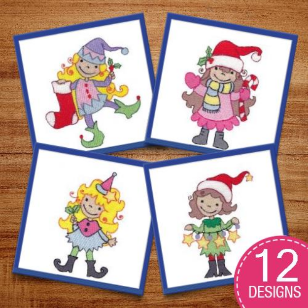 Picture of Christmas Pixies Embroidery Design Pack