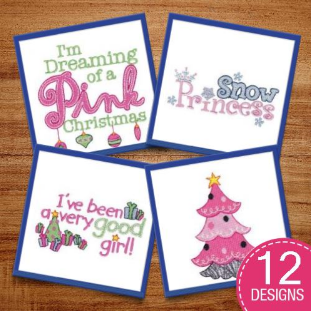 Picture of Girly Christmas Embroidery Design Pack