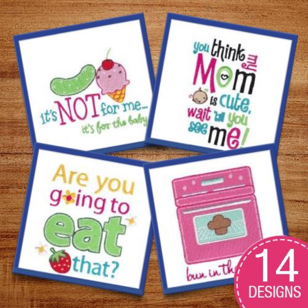 Picture of Pregnancy Sentiments Embroidery Design Pack