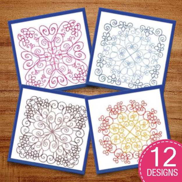 Picture of Country Flowers Quilt Blocks Embroidery Design Pack