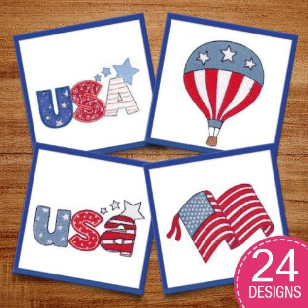 Picture of USA Embroidery Design Pack