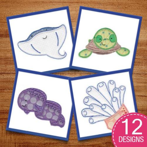 Picture of Sea Creatures Too Applique Embroidery Design Pack
