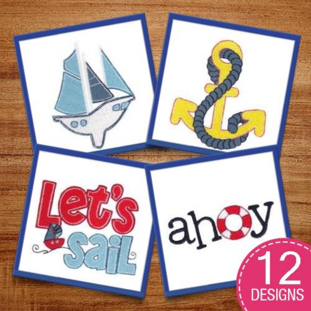 Picture of Sail Away Embroidery Design Pack