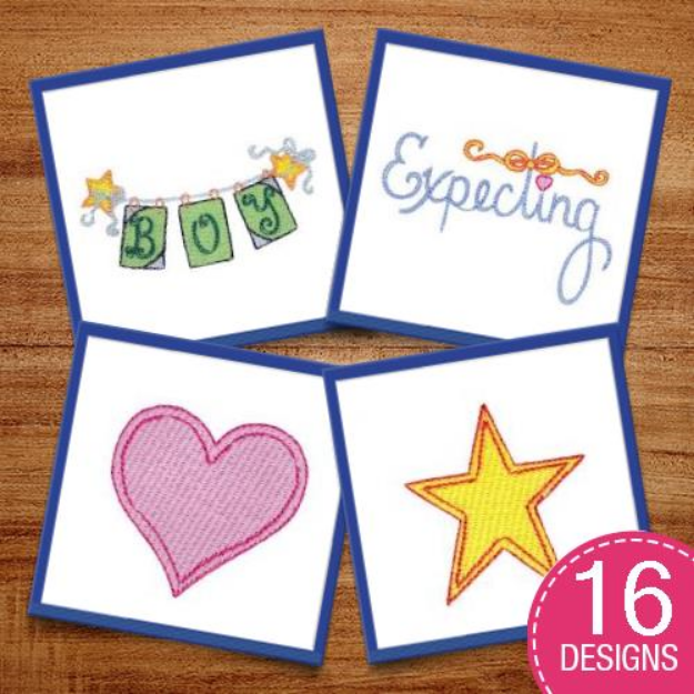 Picture of Expecting Too Embroidery Design Pack