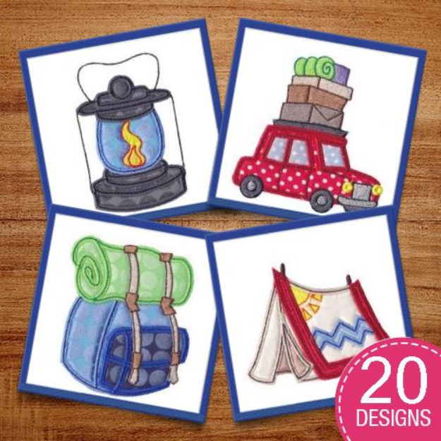Picture of Camping Applique Embroidery Design Pack