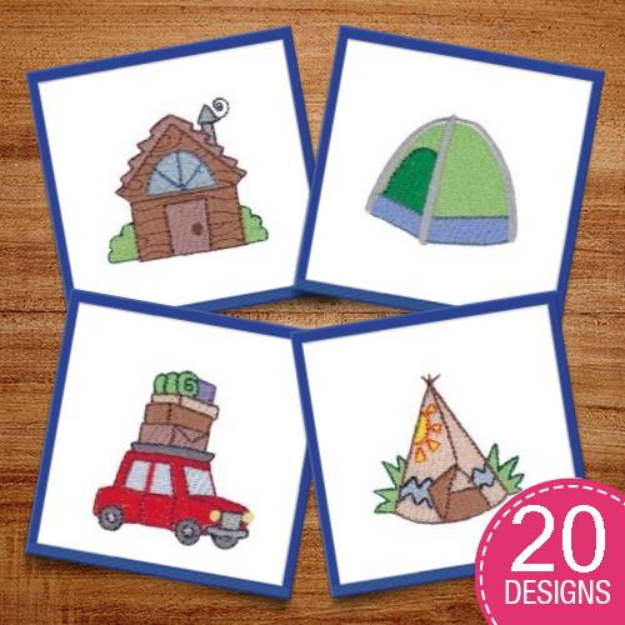 Picture of Camping Minis Embroidery Design Pack