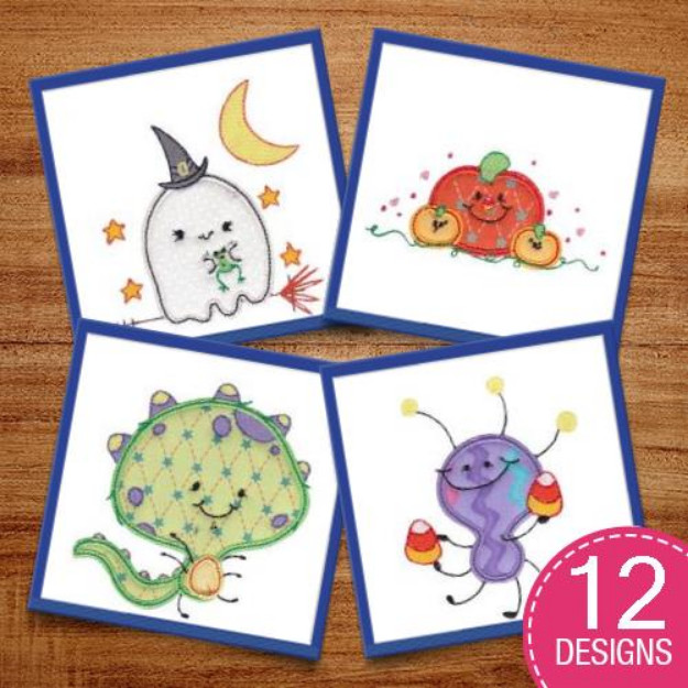Picture of Halloween Critters Applique Embroidery Design Pack