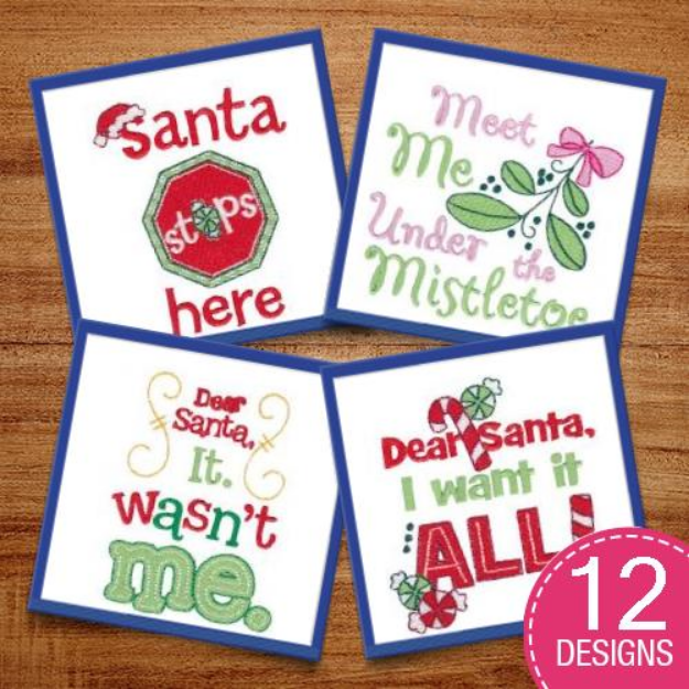 Picture of Christmas Sentiments Four Embroidery Design Pack