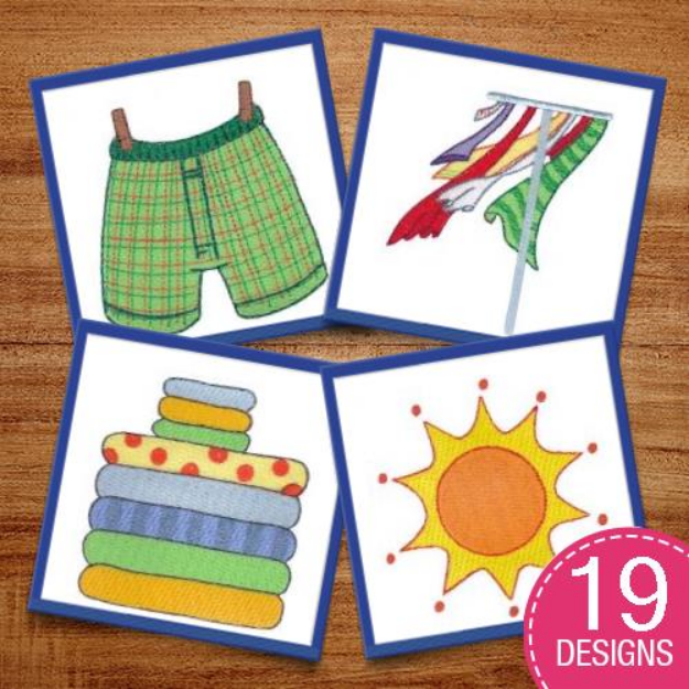 Picture of Laundry Day Embroidery Design Pack