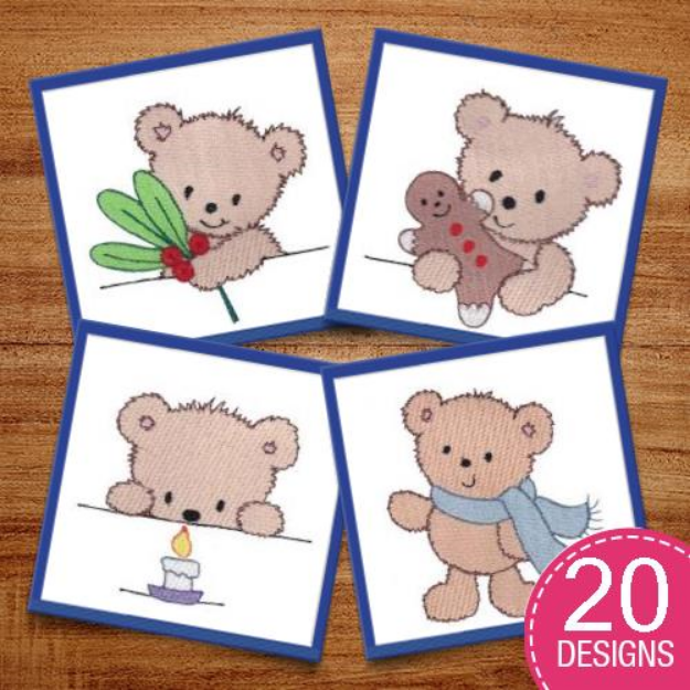 Picture of Christmas Cuddle Bear Embroidery Design Pack