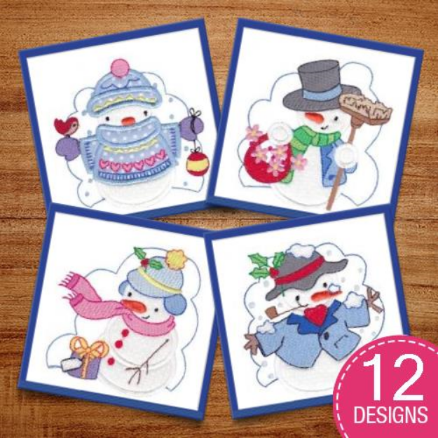 Picture of Snow Cuties Applique Embroidery Design Pack