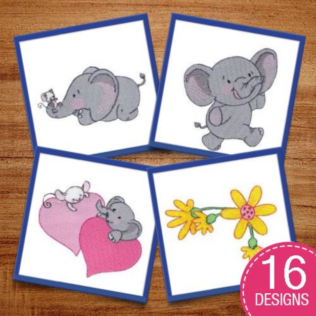Picture of Baby Elephant Embroidery Design Pack