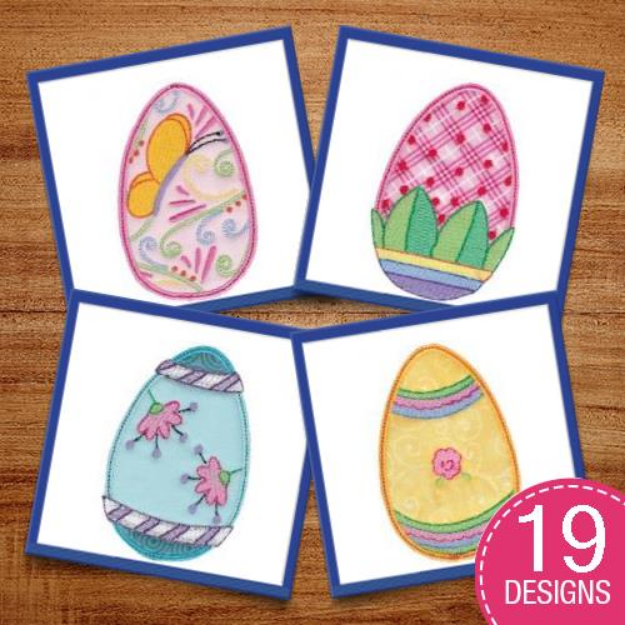 Picture of Sweet Eggs Applique Embroidery Design Pack