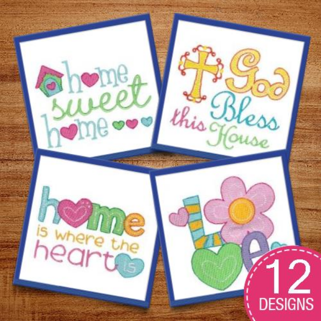 Picture of Home Sentiments Embroidery Design Pack