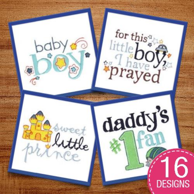 Picture of Baby Boy Sentiments Embroidery Design Pack