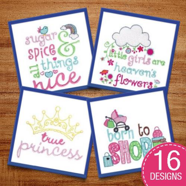 Picture of Baby Girl Sentiments Embroidery Design Pack