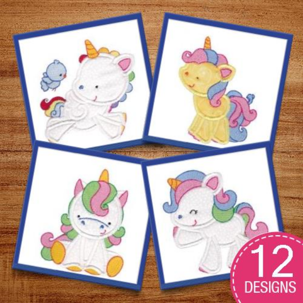 Picture of Magical Unicorns Applique Embroidery Design Pack