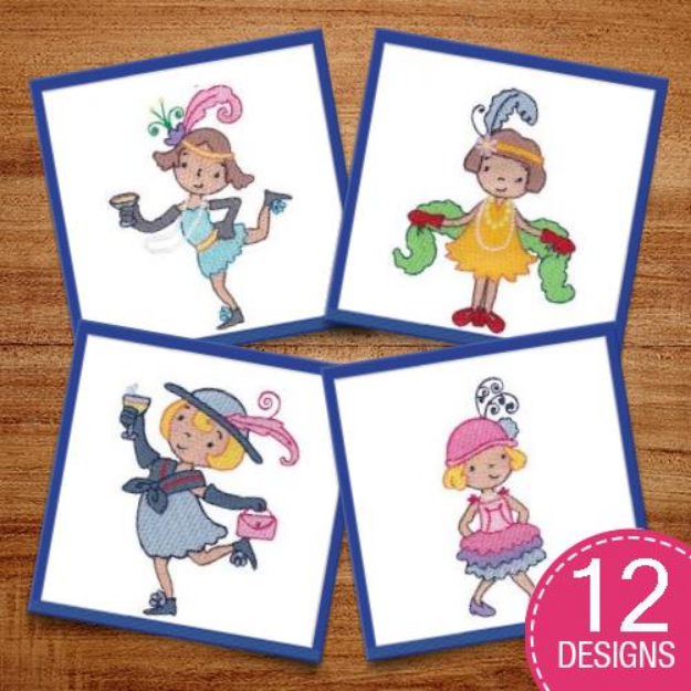 Picture of Flappers Embroidery Design Pack