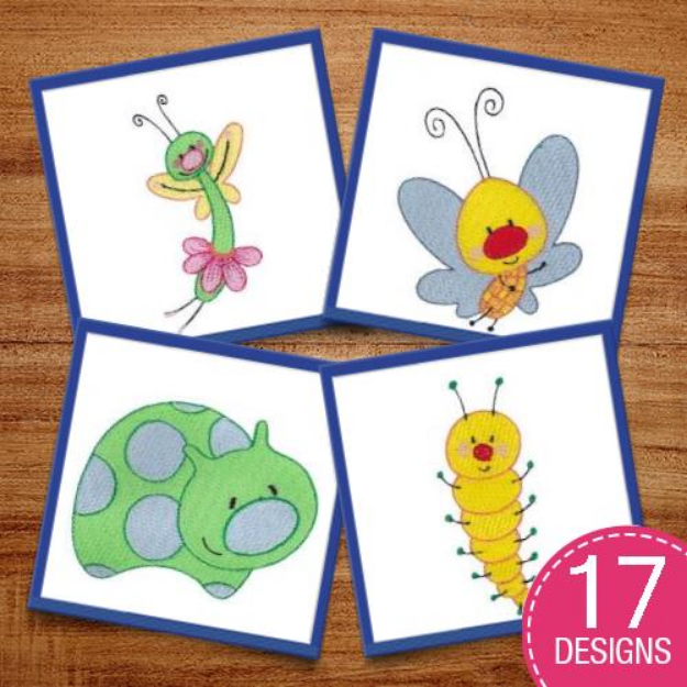 Picture of Spring Bugs Embroidery Design Pack