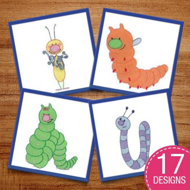 Picture of Spring Bugs Too Embroidery Design Pack