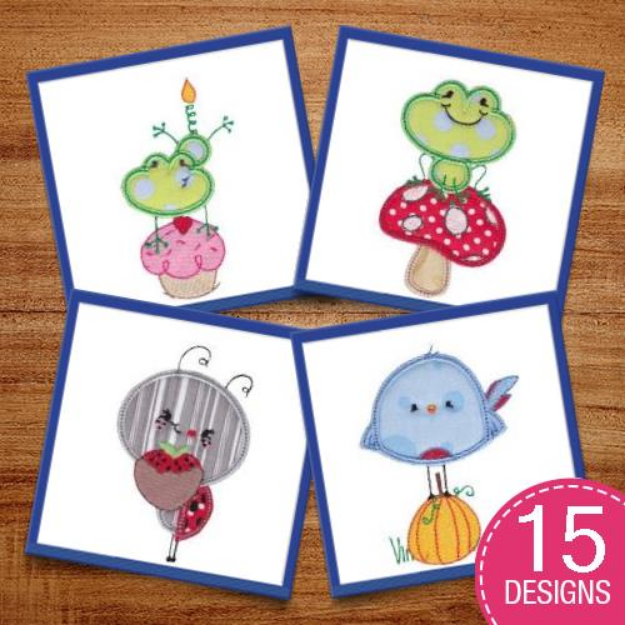 Picture of 2 Cute Critters Applique Embroidery Design Pack