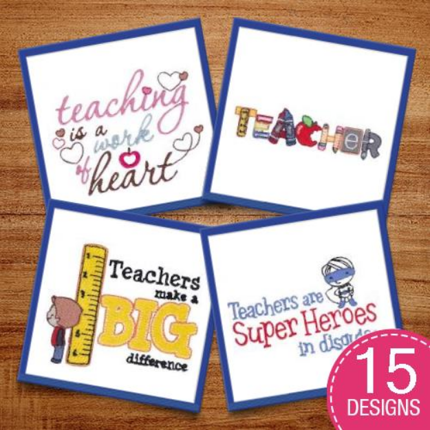 Picture of Dear Teacher Embroidery Design Pack