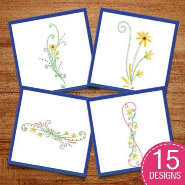 Picture of Daisy Swirls Embroidery Design Pack