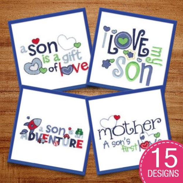 Picture of Dear Son Embroidery Design Pack