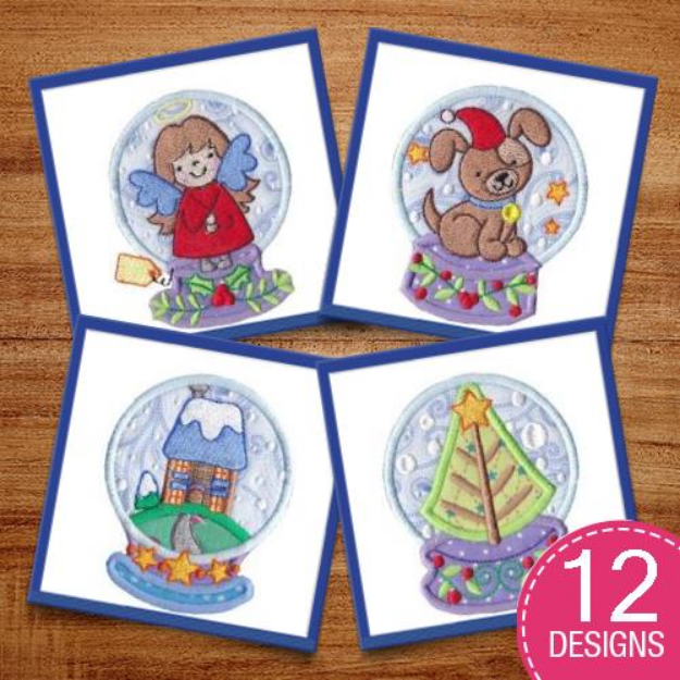 Picture of Snowglobes Applique Embroidery Design Pack