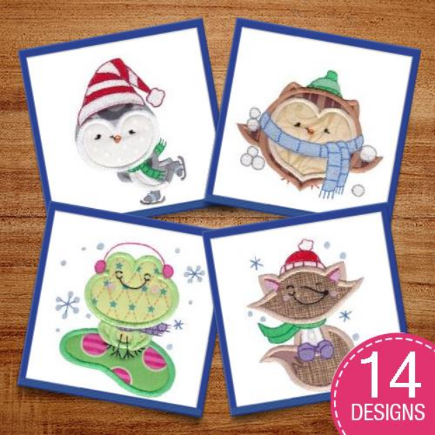 Picture of Christmas Critters Applique Embroidery Design Pack