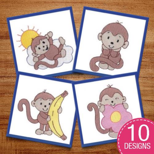 Picture of Monkeying Around Three Embroidery Design Pack