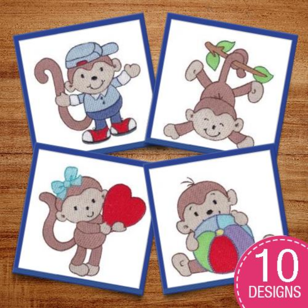 Picture of Monkeying Around Four Embroidery Design Pack