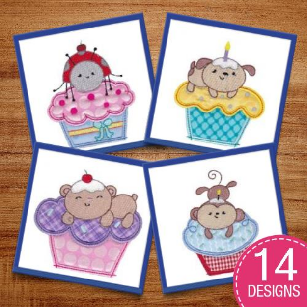 Picture of Cupcake Critters Applique Embroidery Design Pack