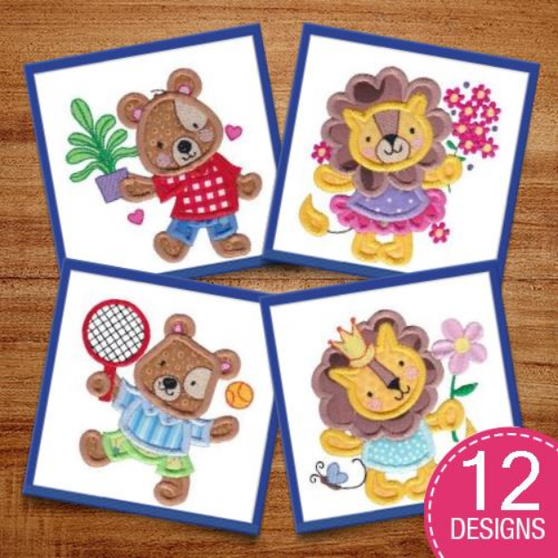 Picture of Animal Friends Applique Embroidery Design Pack