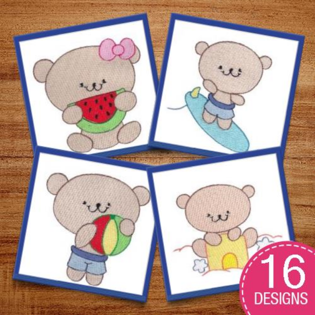 Picture of 2 Cute Bears Embroidery Design Pack