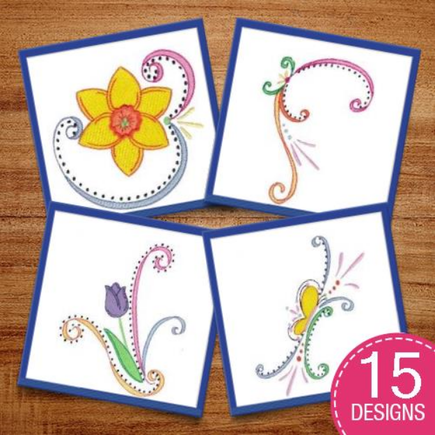 Picture of Swirly Easter Embroidery Design Pack