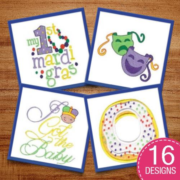 Picture of Mardi Gras Embroidery Design Pack