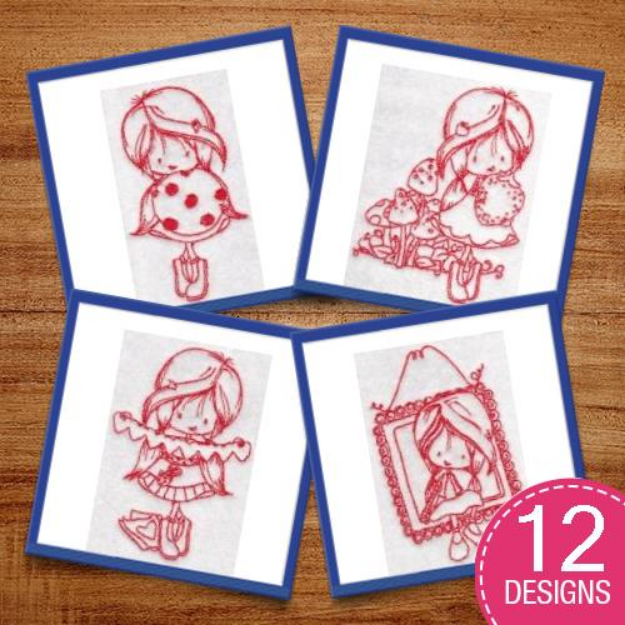 Picture of Wryn Redwork Three Embroidery Design Pack