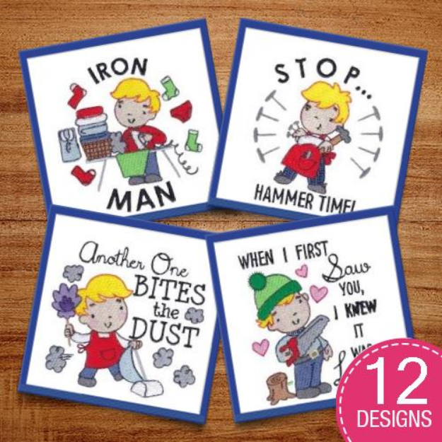 Picture of Man Chores Embroidery Design Pack