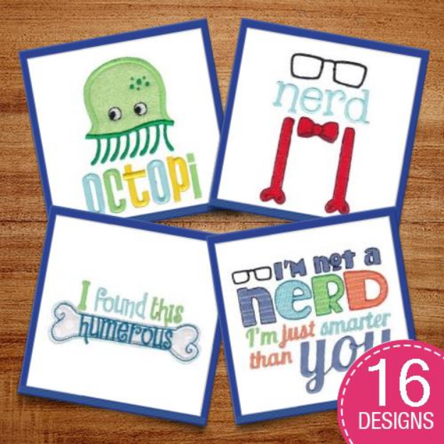 Picture of Nerds Too Embroidery Design Pack