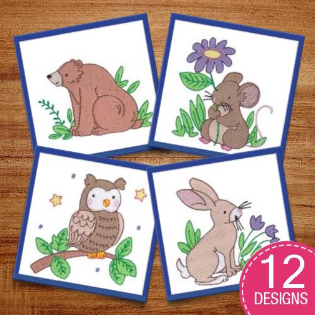 Picture of Woodland Animals Embroidery Design Pack
