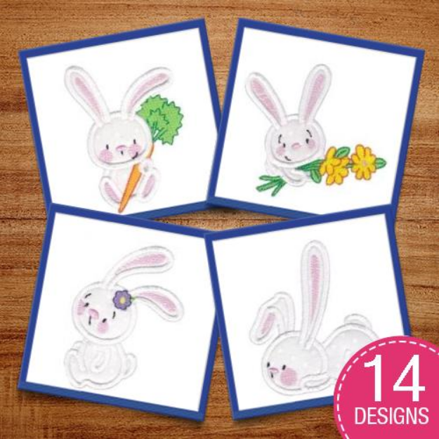Picture of Snuggle Bunny Applique Embroidery Design Pack