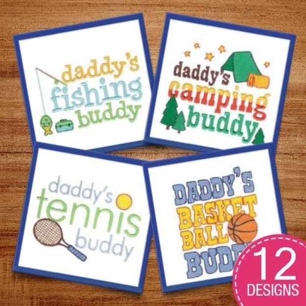 Picture of Daddys Buddy Sentiments Embroidery Design Pack