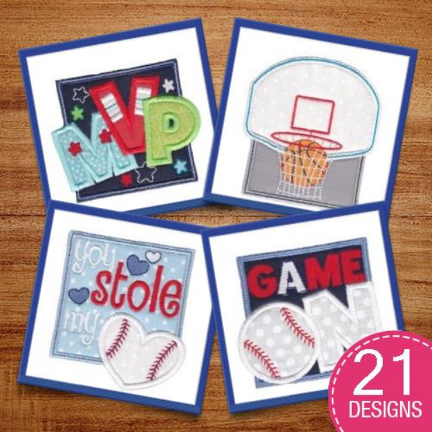 Picture of Box Sports Applique Embroidery Design Pack