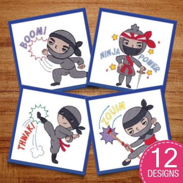 Picture of Ninja Embroidery Design Pack