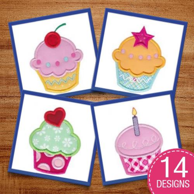 Picture of Hello Cupcake Applique Embroidery Design Pack