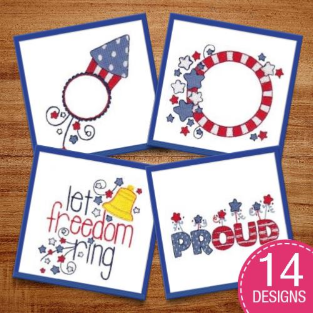 Picture of All American Too Embroidery Design Pack