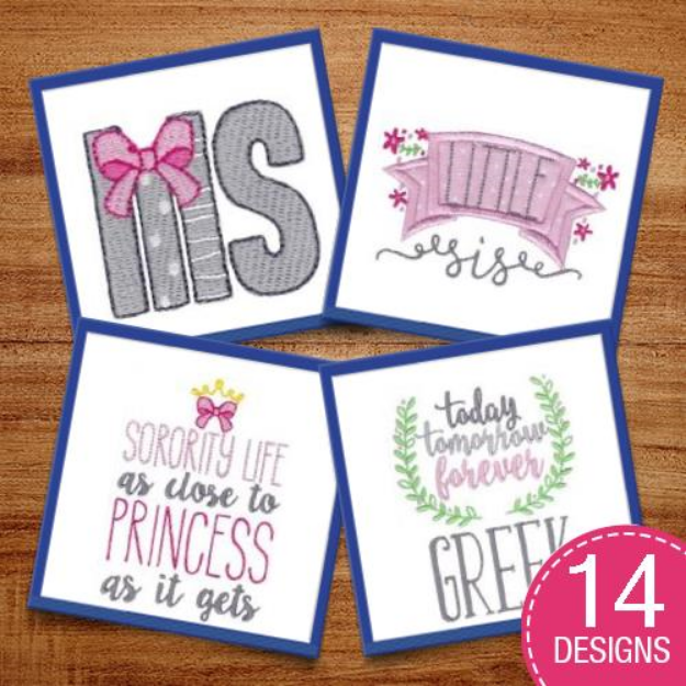 Picture of Sorority Sentiments Embroidery Design Pack